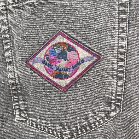 Isabel Marant Eloisa Faded Night Black High-Rise Jeans Women's  6 US NWT - Picture 7 of 10